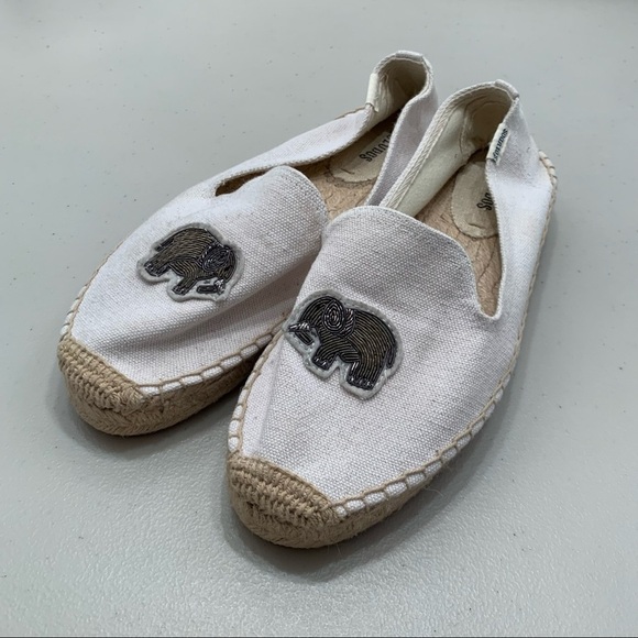 Revolve Soludos Elephant Beige Canvas Espadrilles Size 9 EUC - Picture 1 of 11
